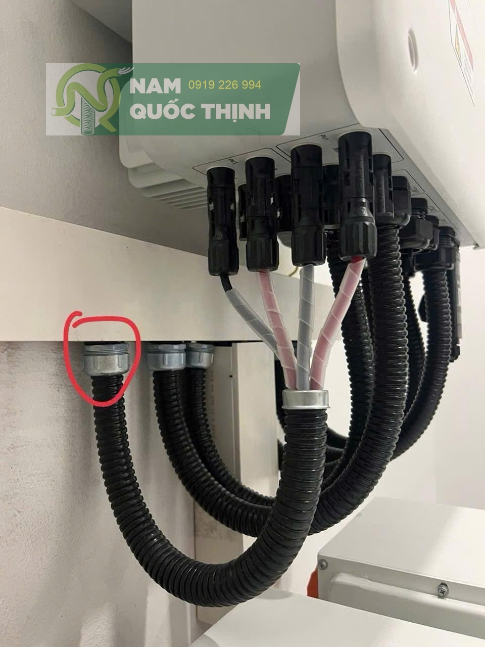 dau chup khoa cuoi ruot ga thep d76 mm vao bien tan inverter
