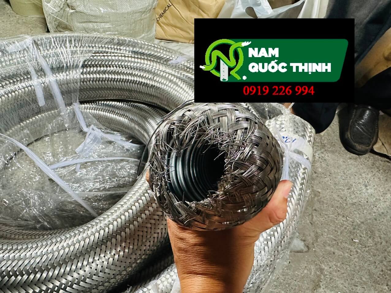  Ruột gà lõi thép bọc nhựa lõi inox 304 90 mm
