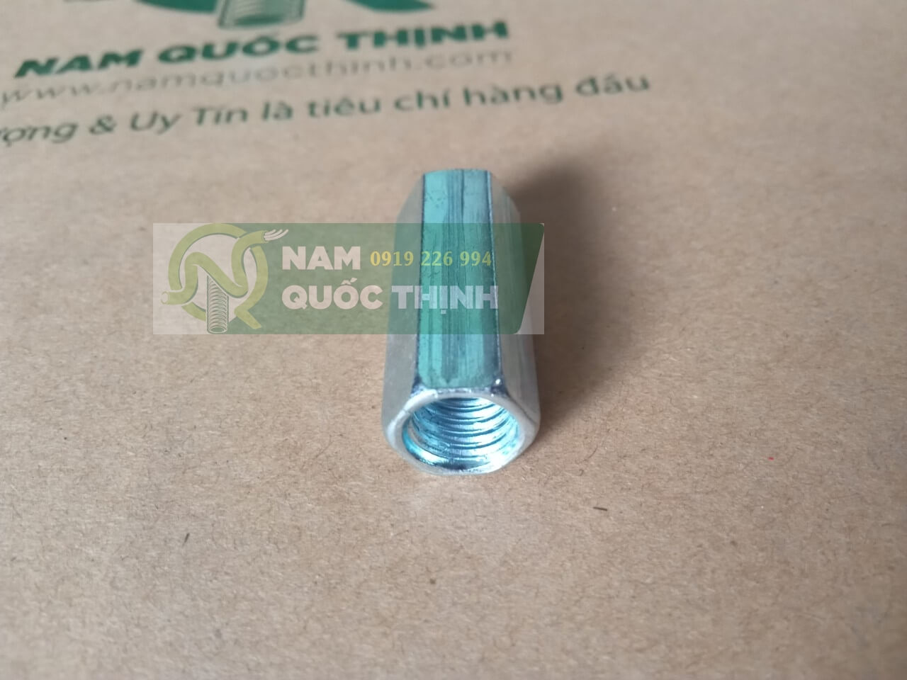 ống nối ty ren lục giác m10 mạ kẽm điện phân